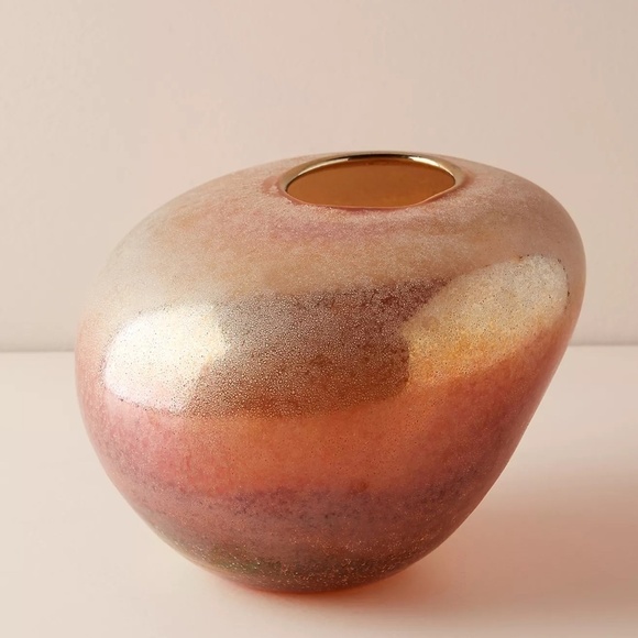Anthropologie Pebbled Glass Vase, Medium - Picture 1 of 8